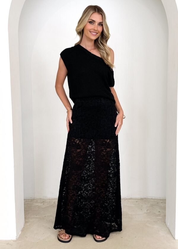 Anita Maxi Skirt - Black Lace