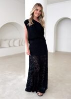 Anita Maxi Skirt - Black Lace