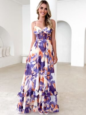 Iver Maxi Dress - Purple Swirl